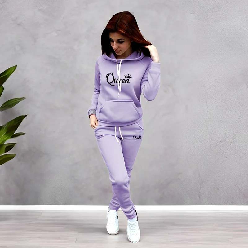 Women'S Fashion Suit - بدلة رياضية نسائية بطباعة حروف 