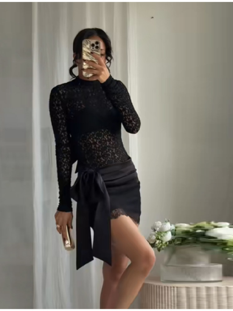 أزياء الدانتيل الأسود مجموعة ا - مراجعة Women'S Young Fashion وسعره