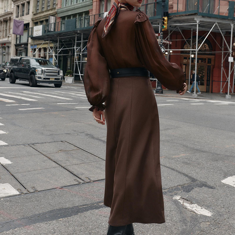 فستان ميدي أنيق بياقة على شكل  - مراجعة Women'S Young Fashion وسعره