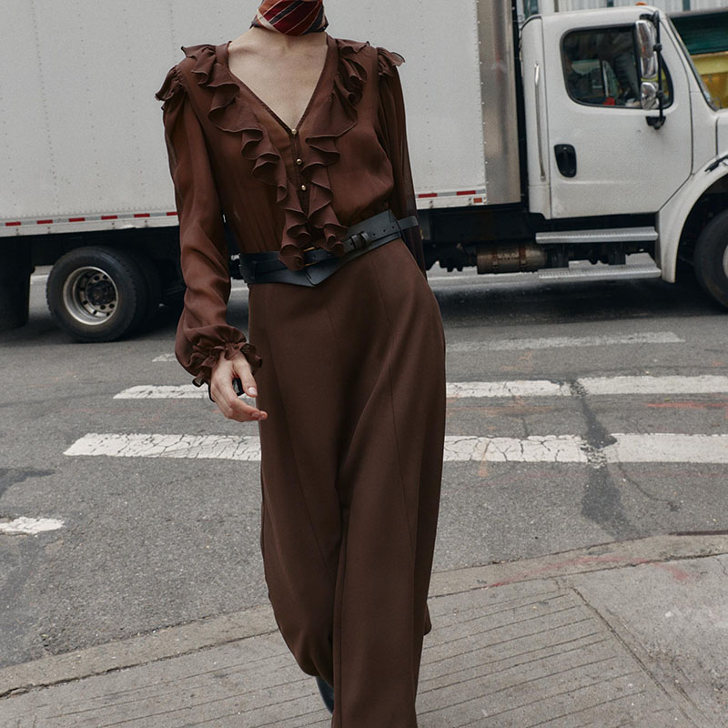 فستان ميدي أنيق بياقة على شكل  - مراجعة Women'S Young Fashion وسعره