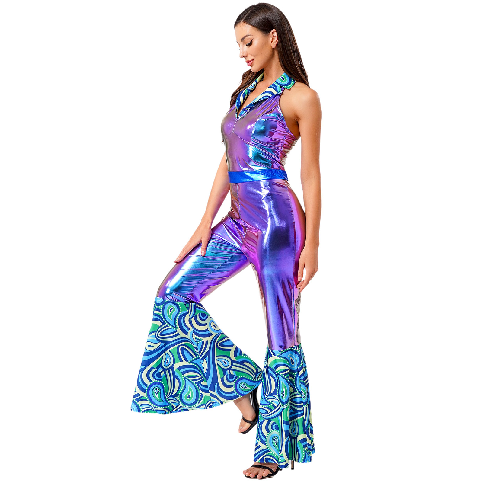 بدلة ديسكو كلاسيكية للسيدات 70 - مراجعة Sleeveless Jumpsuit وسعره