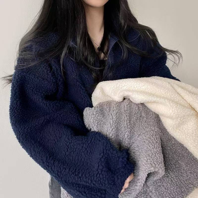 جاكيت هودي نسائي قصير بياقة مر - مراجعة Sherpa Coat Women وسعره
