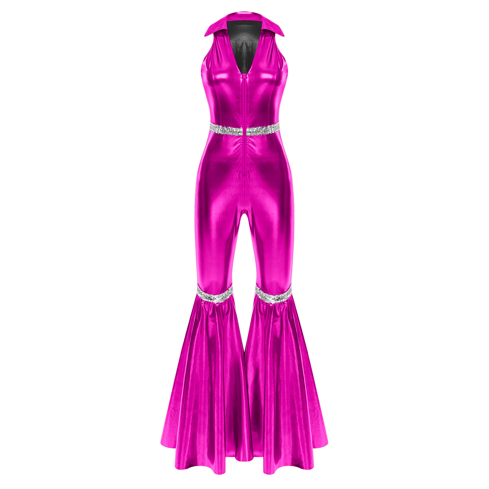 بدلة ديسكو للسيدات 70s للهالوي - مراجعة Sleeveless Jumpsuit وسعره
