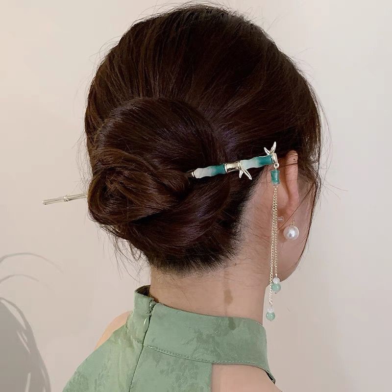 1 قطعة دبوس الشعر الأخضر الأني - مراجعة Women Fashion Hair Style وسعره