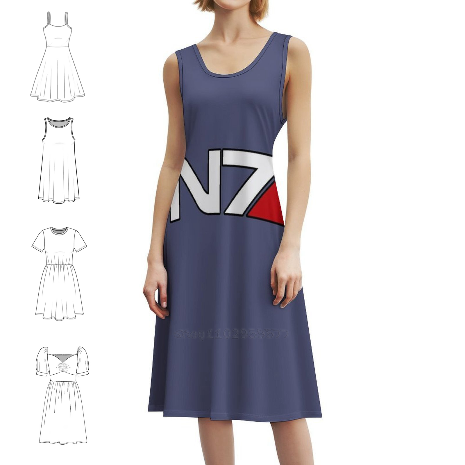 N7 شعار الأزهار سموك فستان للن - مراجعة Floral Summer Dress وسعره